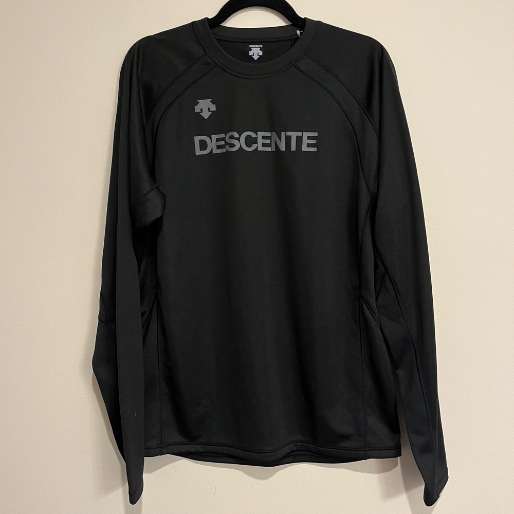 Descente Shirt Long Sleeve Tee T-Shirt Black Mens Large NWT Ski Base Layer